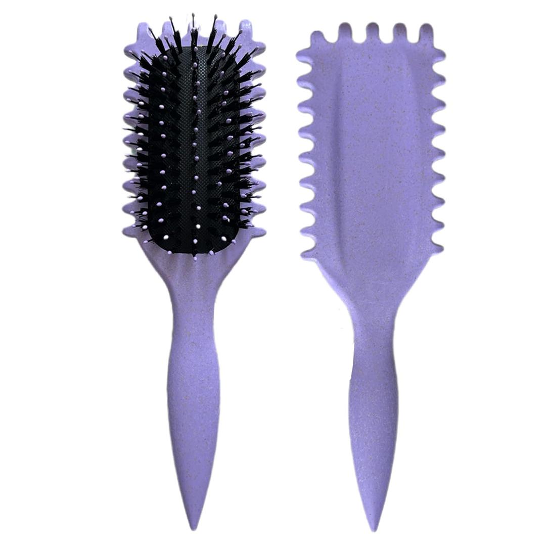 Curly Hair Brush,Curl Defining Brush,2024 Newest Curling Brush Styling Brush, Create Perfect Curls, Smooth Hair and Styling Hair(Purple)