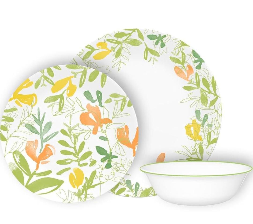 Corelle Contemporary Fruits Dinnerware Set White, 12-Piece, 1146866