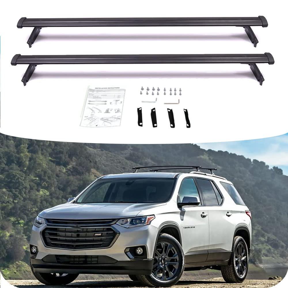 Upgrade 220lbs Cross Bars for 2018 2019 2020 2021 Chevy Chevrolet Traverse, Heavy Duty Crossbar Roof Rack for Kayak Snowboard Surfboard Bike Canoe Ski Cargo Rooftop Accessories