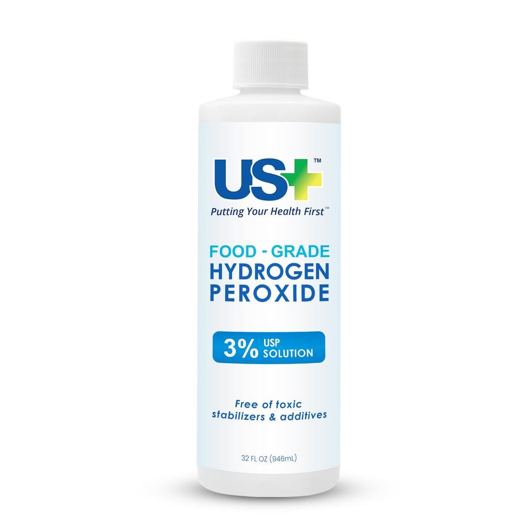 Food Grade 3% Hydrogen Peroxide - Versatile All-Natural Cleaner - Made in USA - 32 Fl Oz (1 Quart)