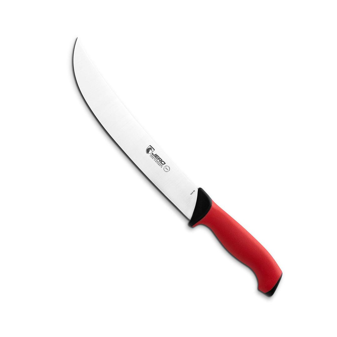 JERO Pro Series TR 10" Cimeter Butcher Knife - Non-Slip Rubber Like Grip - German Stainless Steel - Commercial Grade Butcher Knife - 1510TR