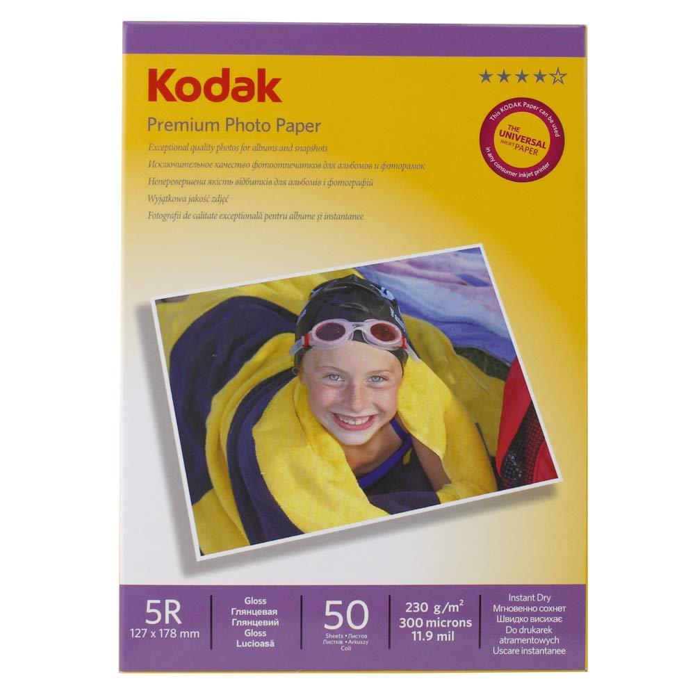 Kodak Photo Paper 5 x 7 Inches, Premium Gloss, 5R, 50 Sheets per Pack, 230 GSM