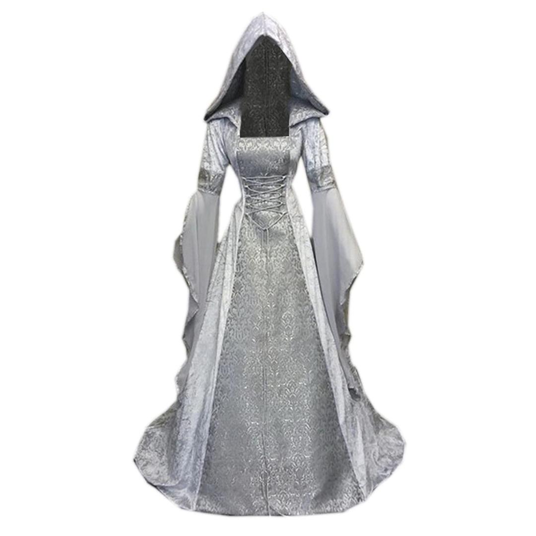 SHOPESSAWomen's Gothic Dress with Hood Medieval Costume Corset Renaissance Dress Victorian Dress