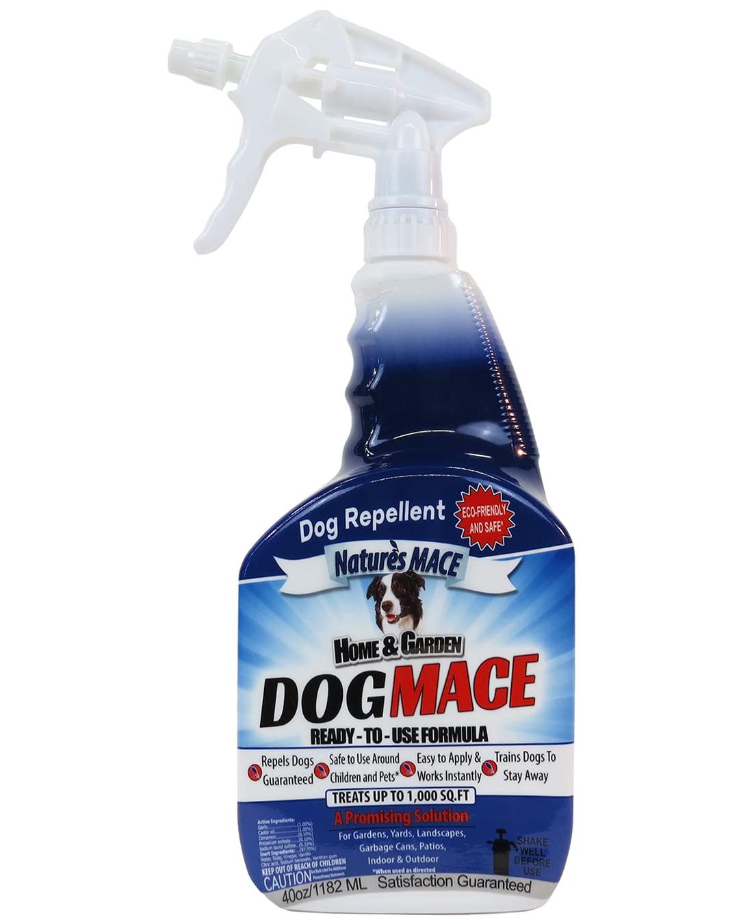 Nature’s MACE Dog Repellent 40oz Spray,Treats 1,000 Sq. Ft., Keep Dogs Out of Your Lawn and Garden,Train Your Dogs to Stay Out of Bushes/Safe to use Around Children & Plants