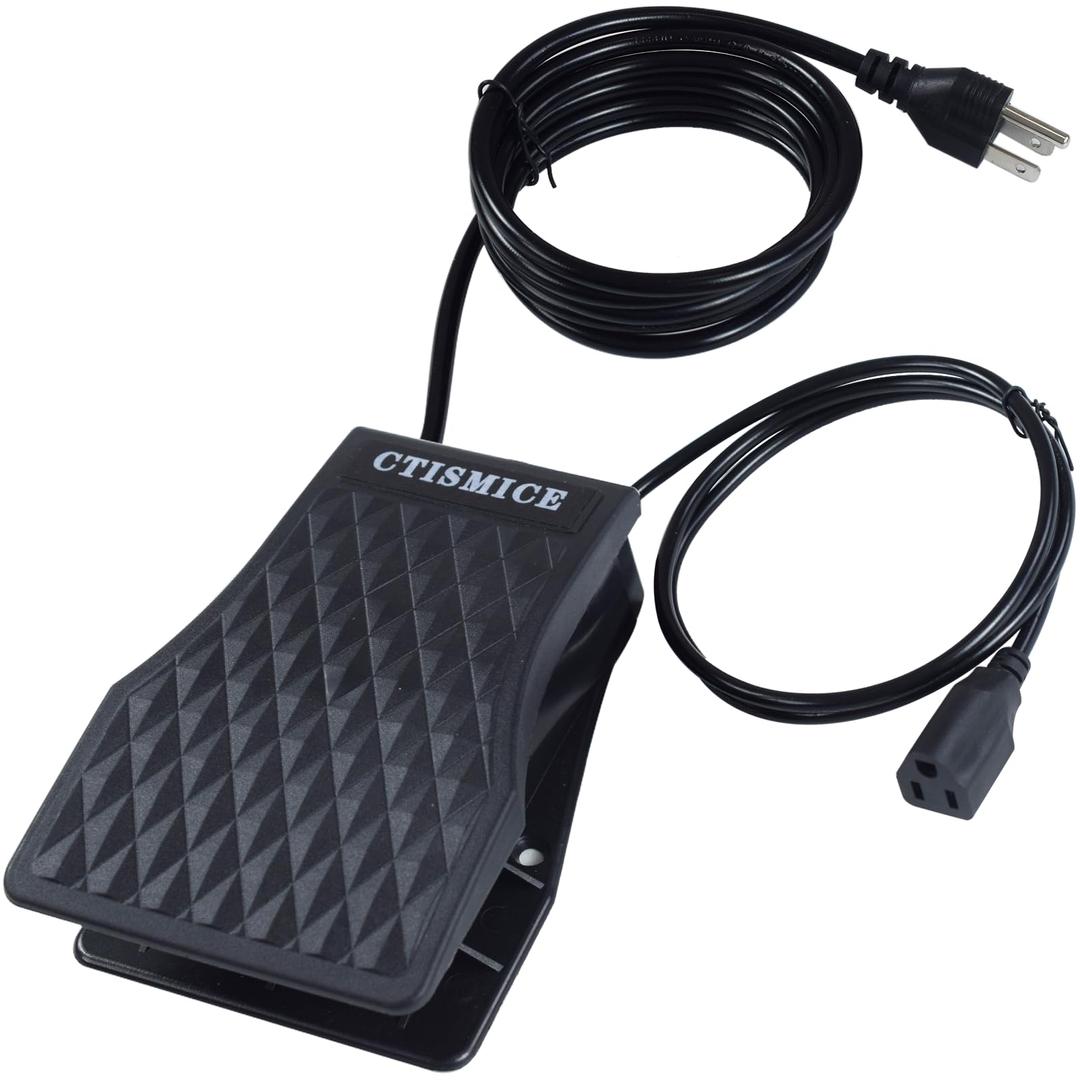 Variable Speed Foot Pedal, Momentary Control Switch with Extended 70 Inch Power Cord and Extended 50 Inch Cord to Connect for Rotary Tools and Stationary Power Tools