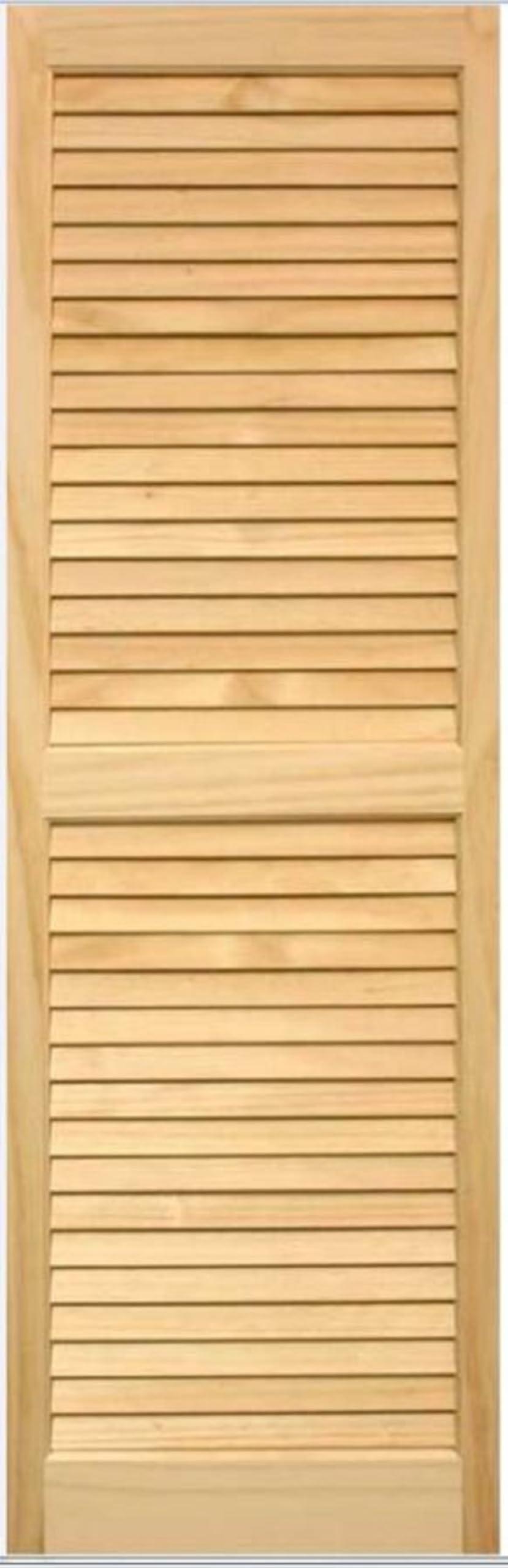 LTL Home Products SHL39 Exterior Solid Wood Louvered Window Shutters, 15" x 39", Unfinished Pine