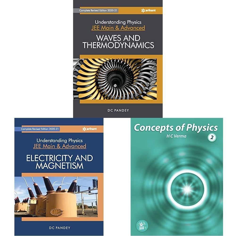 Understanding Physics for JEE Main and Advanced Waves and Thermodynamics 2021+Understanding Physics for JEE Main and Advanced Electricity and ... Session) by H.C Verma(Set of 3 books)