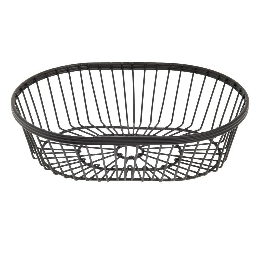 American Metalcraft WBBV90 Wire Basket, Oval Black 9" L x 6" W x 2 ¾" H