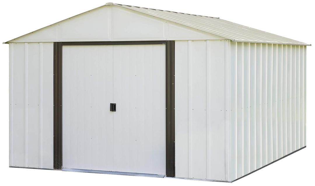 Arrow Shed AR1012-C1 Arrow Arlington Steel, Eggshell/Coffee Trim, 10 x 12 ft. Storage Shed