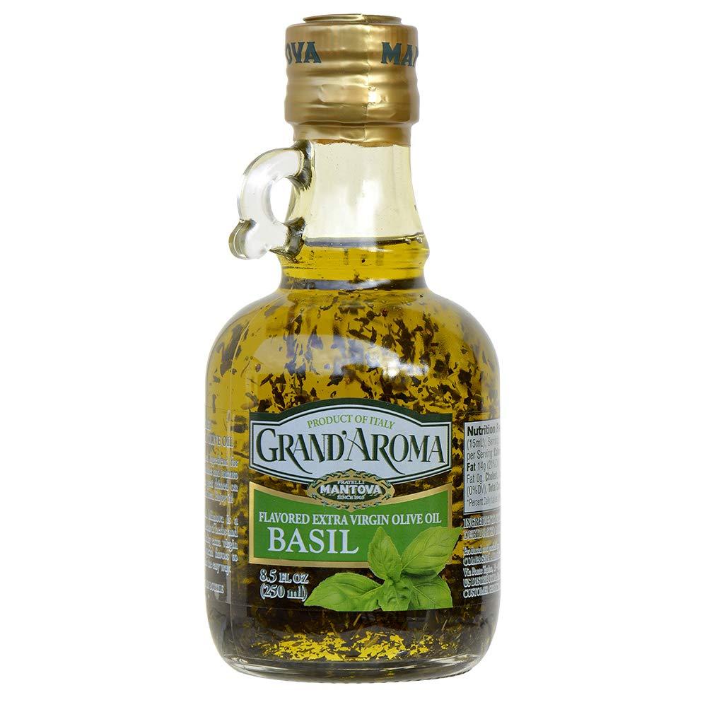 Mantova Grand'Aroma Basil Flavored Extra Virgin Olive Oil, 8.5 Fl. oz. (Pack of 1)