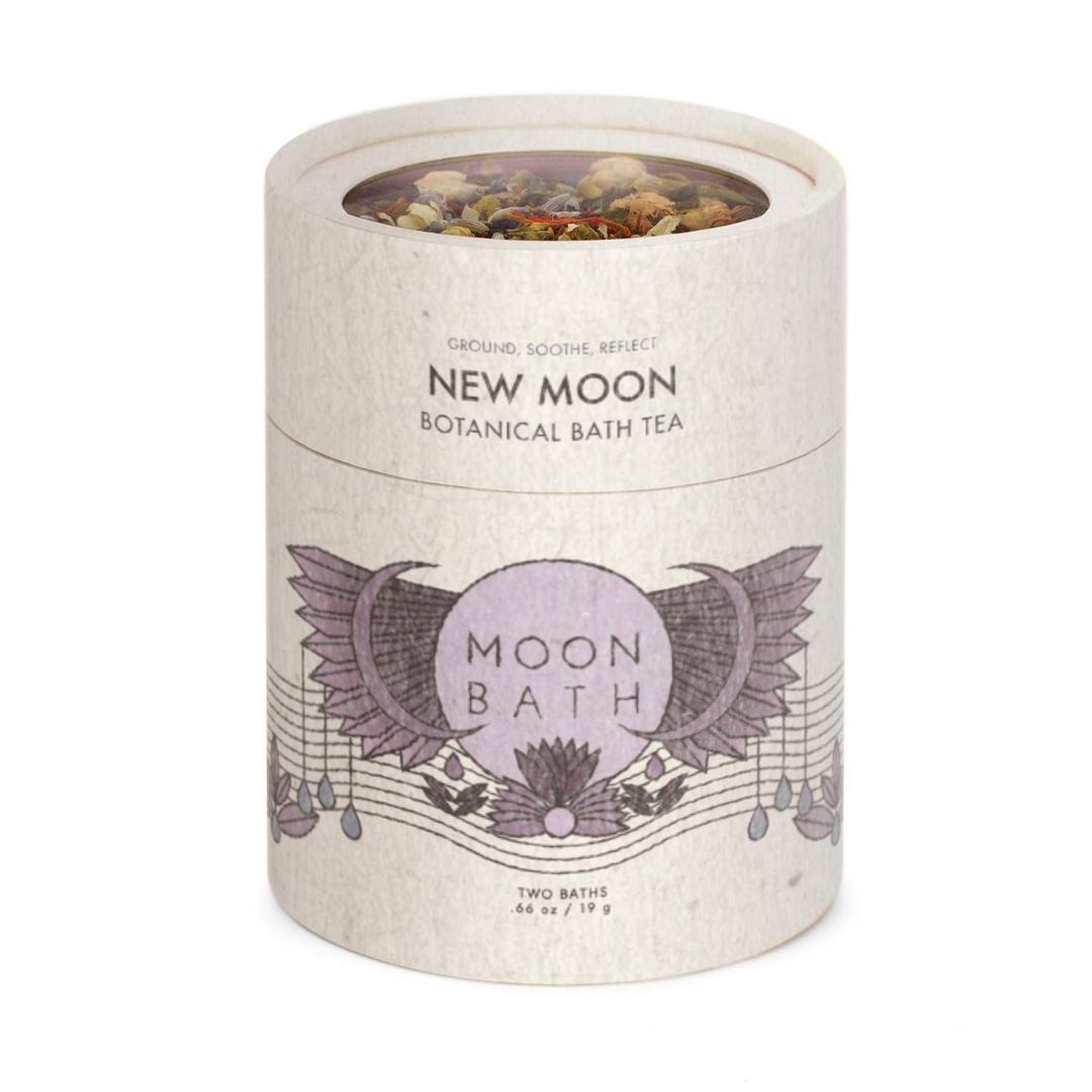 Moon Bath Botanical Bath Tea | New Moon Herbal Ayurvedic Bath Tea Soak w/Lavender, Jasmine & Chamomile for 2 Baths & Organic Body Care for Lunar Alignment | Made in USA