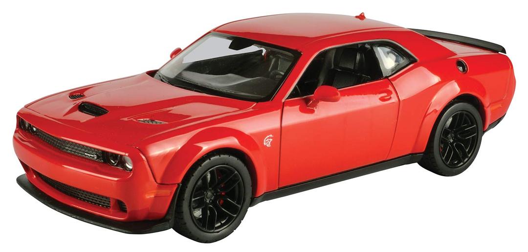 Motormax2018 Dodge Challenger SRT Hellcat Widebody, Red - 79350R - 1/24 Scale Diecast Model Toy Car