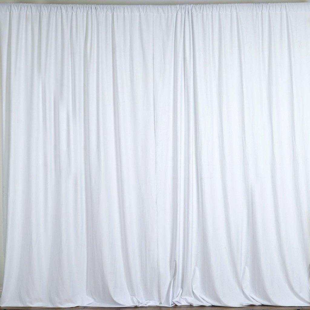 Backdrop for Weddings Partys Stage Studio Photography Head Shots Window Curtain Drapes, 100% Polyester, Professional Grade, Designer Quality, Single Panel, Hand Made In USA (58" X 108", White)