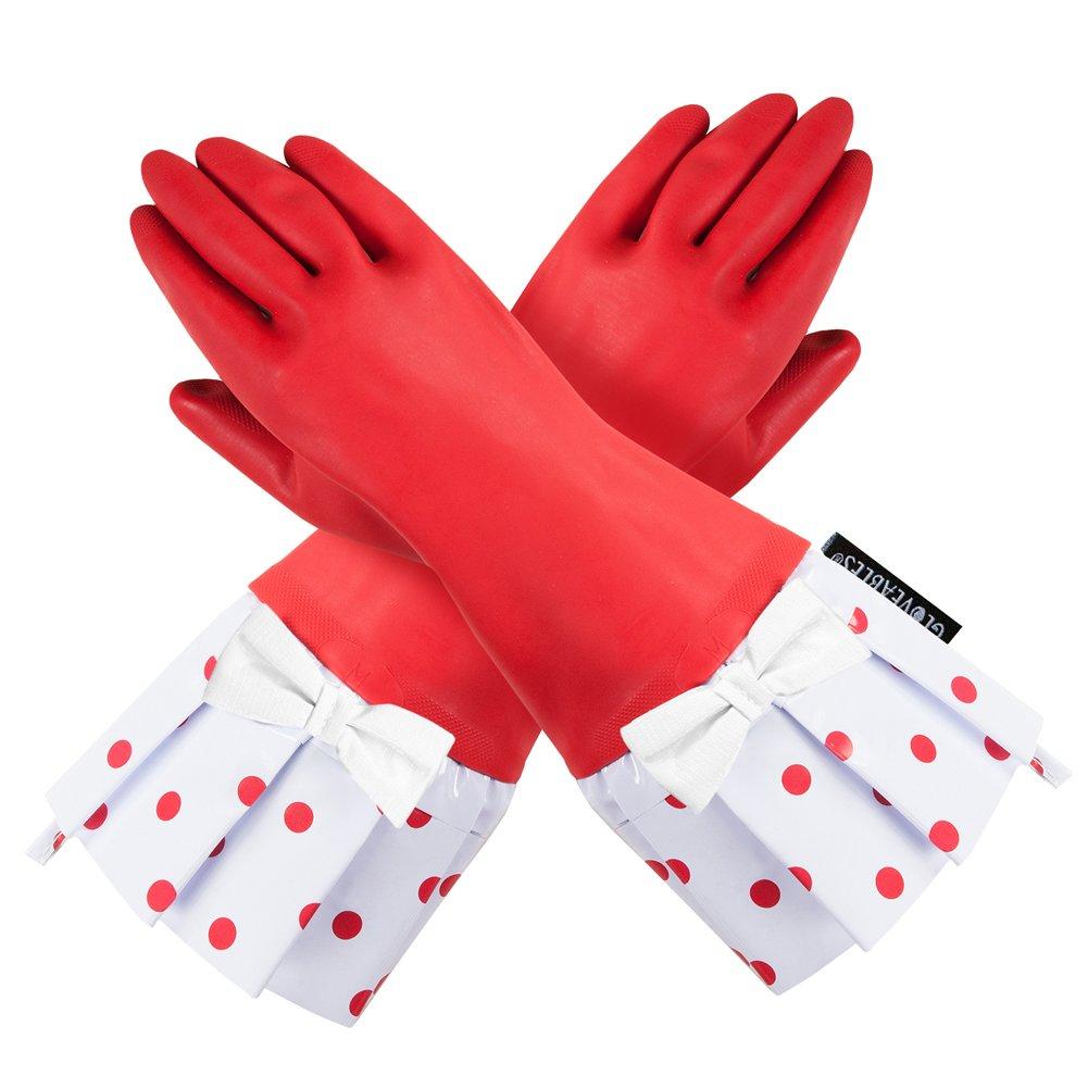 RED GLOVEABLES, RED DOT TRIM, WHITE BOW