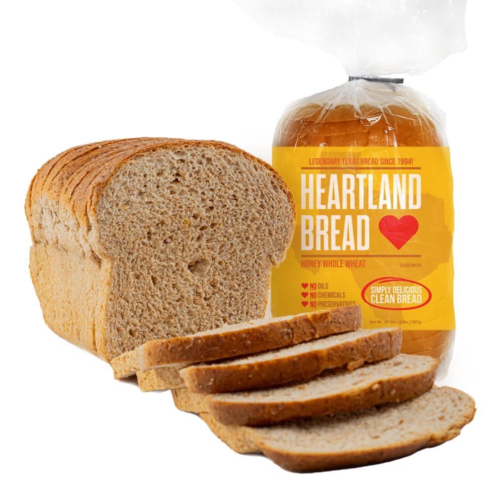 Heartland BreadOrganic Honey Whole Wheat Bread Sliced With No Fats, Oils Chemicals, Or Preservatives. Just 100% Homemade Taste And Quality Bread Loaf 32 Ounce