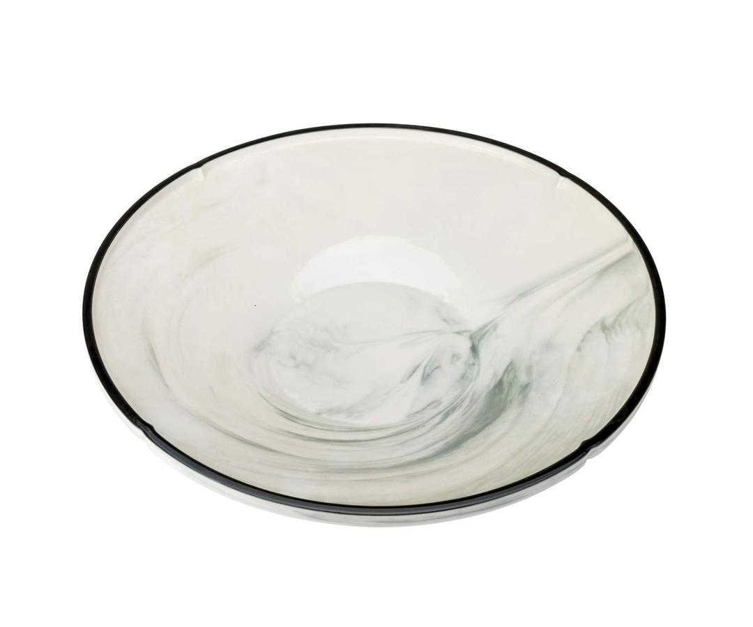 Yedi YCC841, 13" Fine Porcelain 'Marble' Grey Round Plate, Bone China Platter