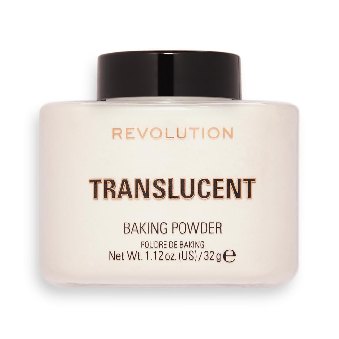 Revolution Beauty, Loose Baking Powder, Makeup Setting Powder, Long Lasting Coverage, Mattifies & Reduces Shine, Translucent, 1.13 Oz