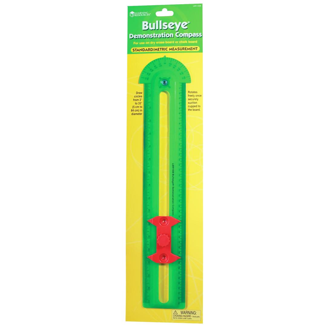 Learning Resources Bullseye Demonstration Compass, Dual-Scale Ruler, Classroom Whiteboard Accessories, Teacher Aids, Grades 1+, Ages 6+ (LER1508)