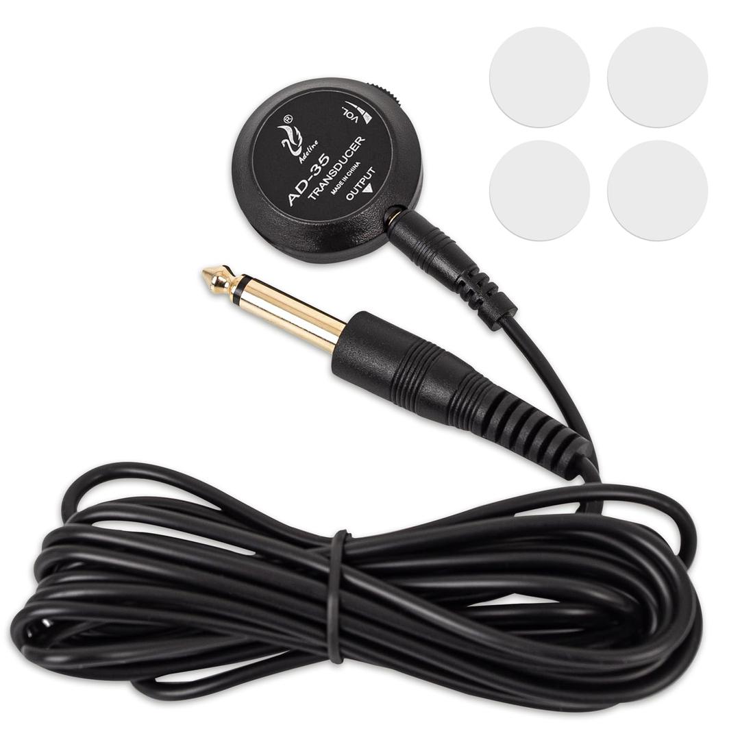 Guitar Pickup with Volume Control, Piezo Pickup Contact Microphone Transducer Pickup for Acoustic Guitar, Violin, Mandolin, ukulele, Banjo, Cello, Kalimba, Harp and More