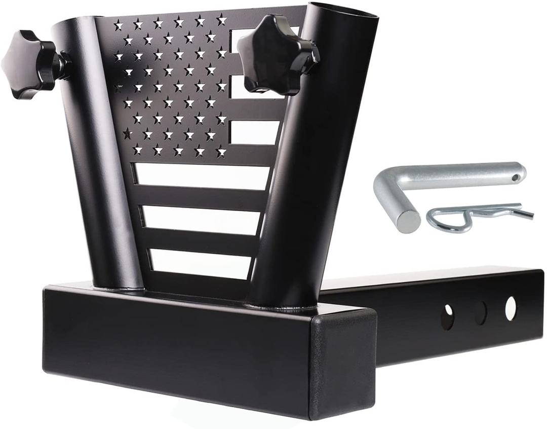 Truck Flag Pole Mount Hitch Flag Pole Holder Heavy Duty Car Flag Mount for Any Vehicle with Standard 2" Hitch Receiver, Flag Pole Mount for Trailer, Pickup, Truck , Car