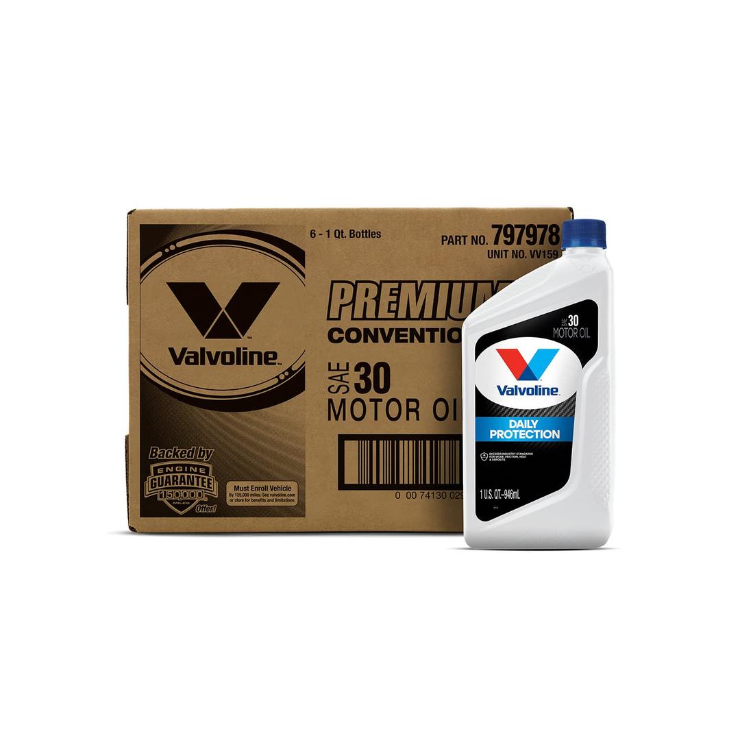 Valvoline Daily Protection SAE 30 Conventional Motor Oil 1 QT, Case of 6