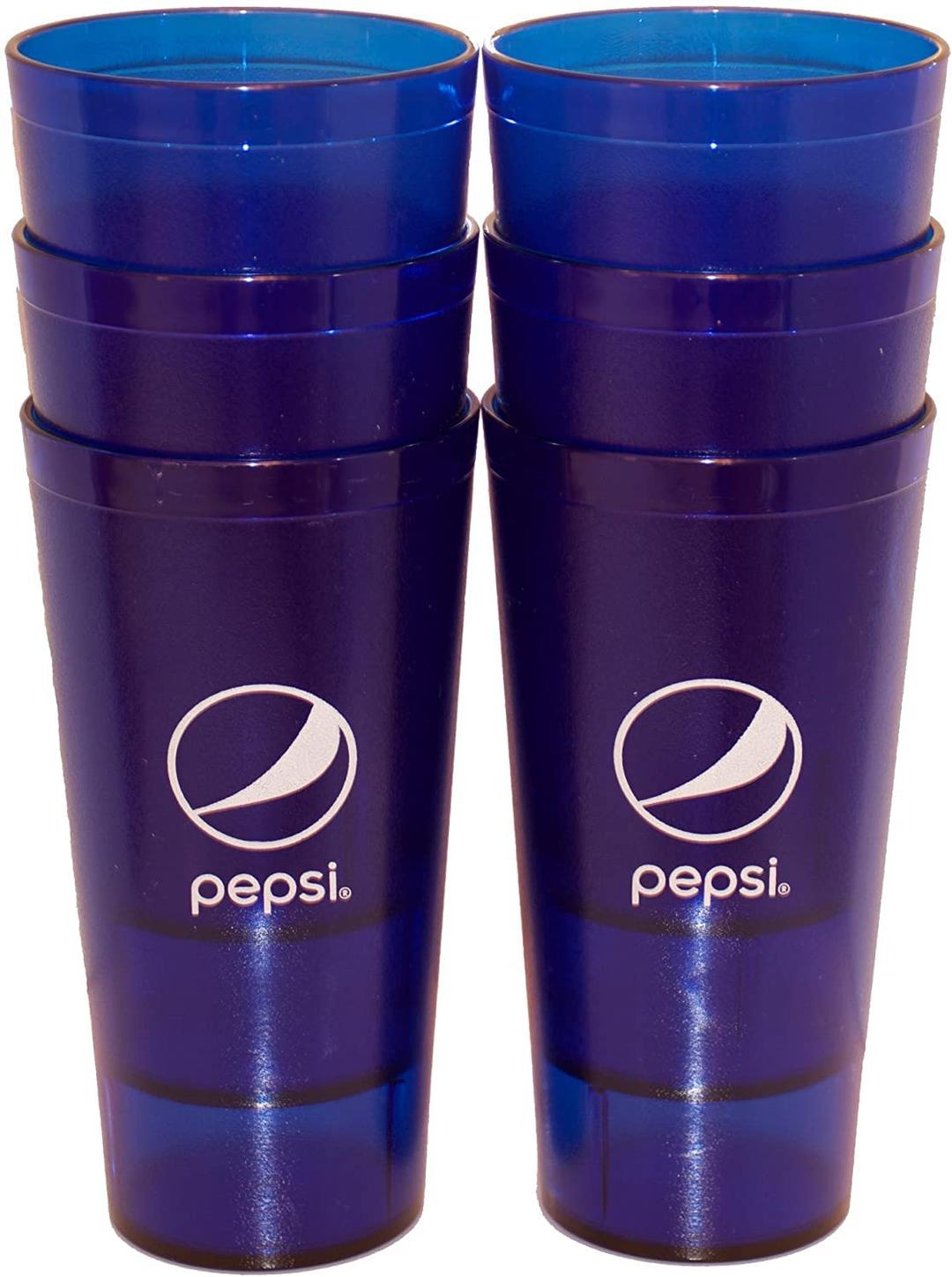 Supply Depot Compatible with New (6) Pepsi Cola Restaurant Blue Globe Plastic Tumblers Cups 24 oz Carlisle