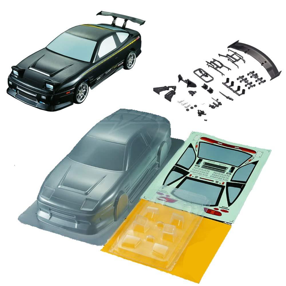 1/10 Scale RC Onroad Racing Drift Touring Car Transparent Clear Lexan Body Shell (NS 180SX)