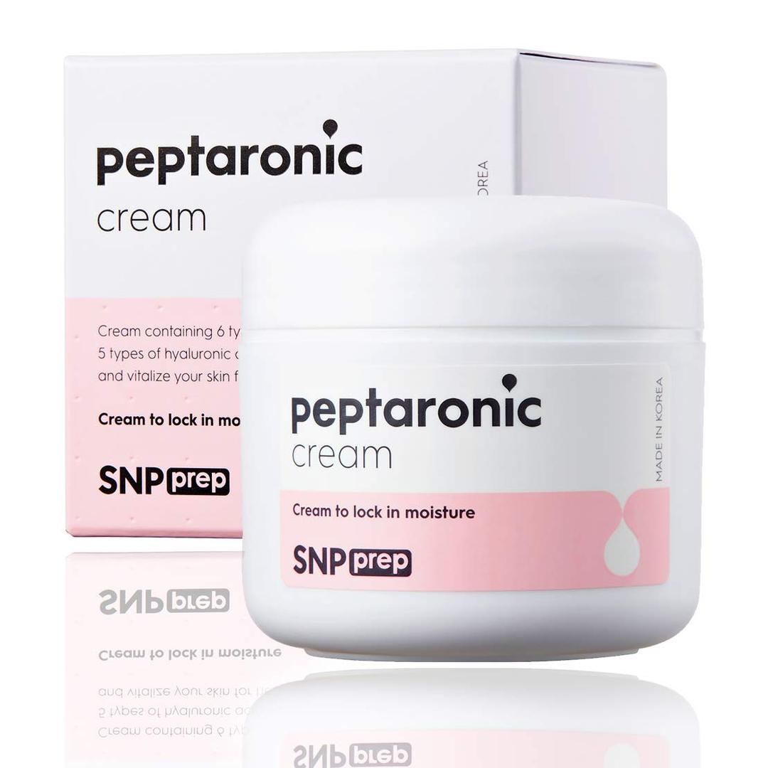 [K Beauty Snp] Peptaronic Skincare Moisturizing Cream | Face Moisturizing, Calming, and Hydrating for All Skin Types | Korean Moisturizer Face Cream with Hyaluronic Acid | 1.9 Oz