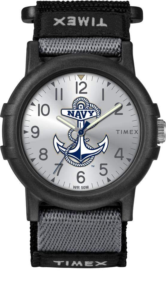 TimexTribute Unisex Collegiate Recruit 38mm Watch - US Naval Academy Midshipmen Black Fabric Strap