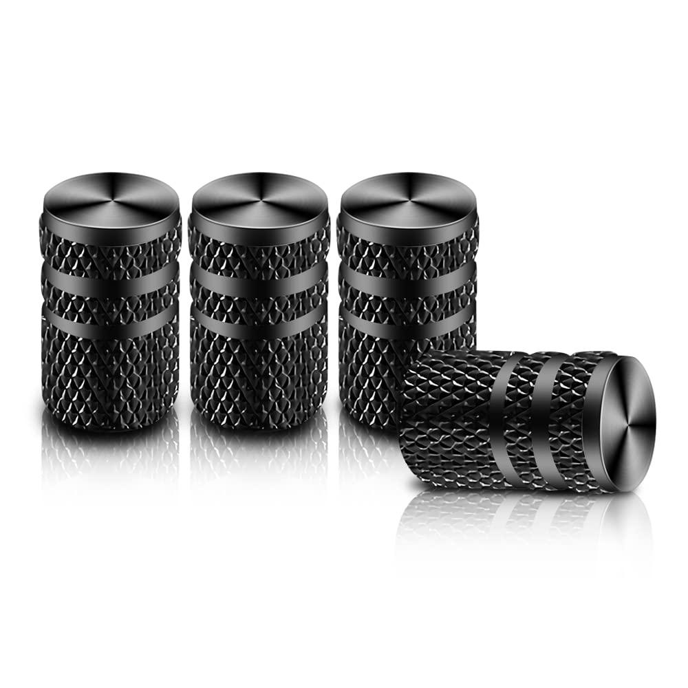 Senbos Tire Valve Stem Caps, 4Pcs Heavy-Duty Aluminum Alloy Tire Valve Cap Set for Cars Trucks Motorcycles SUVs and Bikes