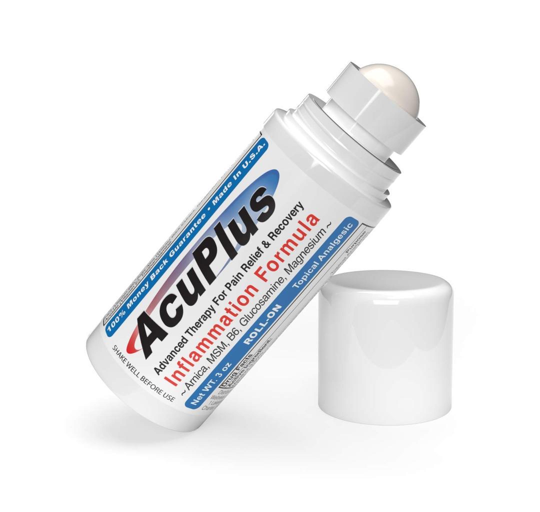 AcuPlus - Pain Relief Roll On - Topical Anti Inflammatory to Soothe Muscle & Joint Pain - Arthritis Pain Reliever, Bursitis, Tendonitis Cream - Convenient, TSA Compliant Roll On - 3 fl. oz. Pack of 1