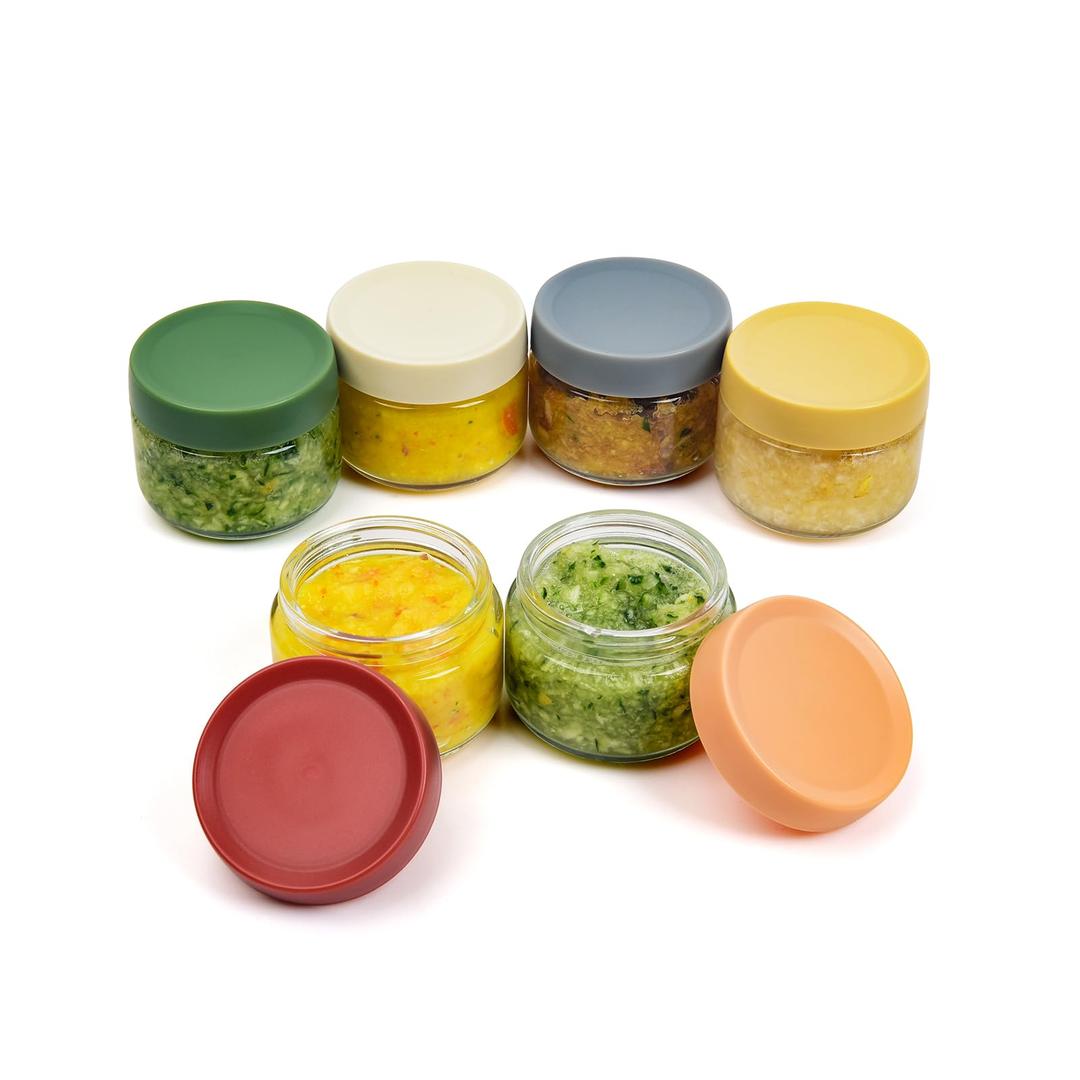 2 oz Glass Dressing Containers To Go Sauce Cups Mini Condiment Dip Jars with Lids Lunch Box Accessories,6-Pack