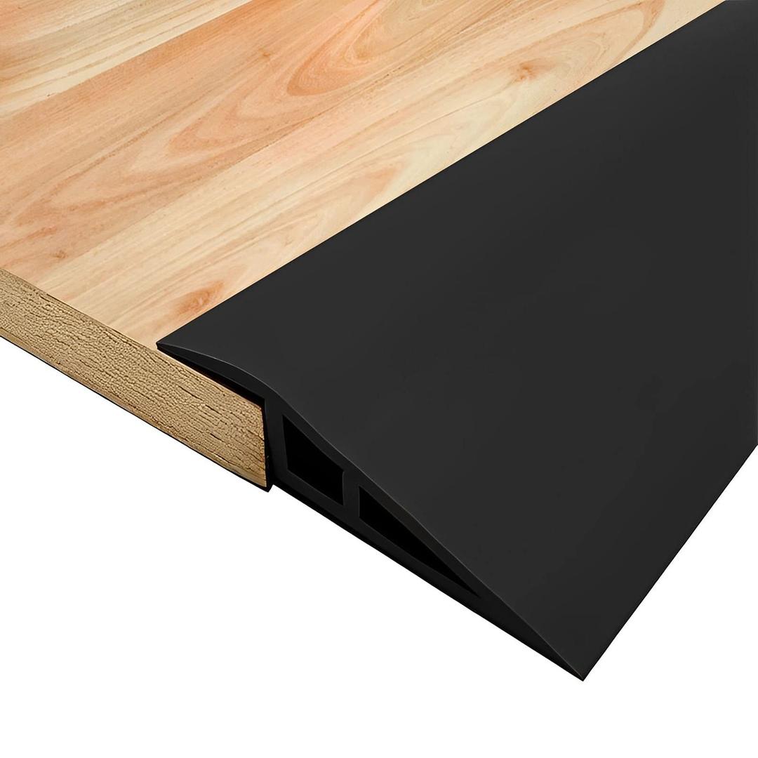 Floor-Transition-Strip Door-Threshold-Strip 36 inch, 1/2'' ~ 3/5'' Thresholds for Doorways, Wheelchair-Ramp Edge-Reducer Threshold-Transition-Strip for Door/Carpet/Tile/Floor (Black)