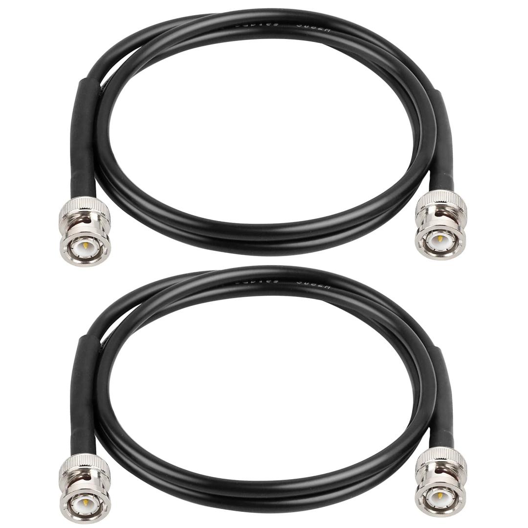 BNC Male to BNC Male Coax Cable, 50 Ohm RG58 Coaxial Cable with BNC Connectors, 3ft (2Pcs)