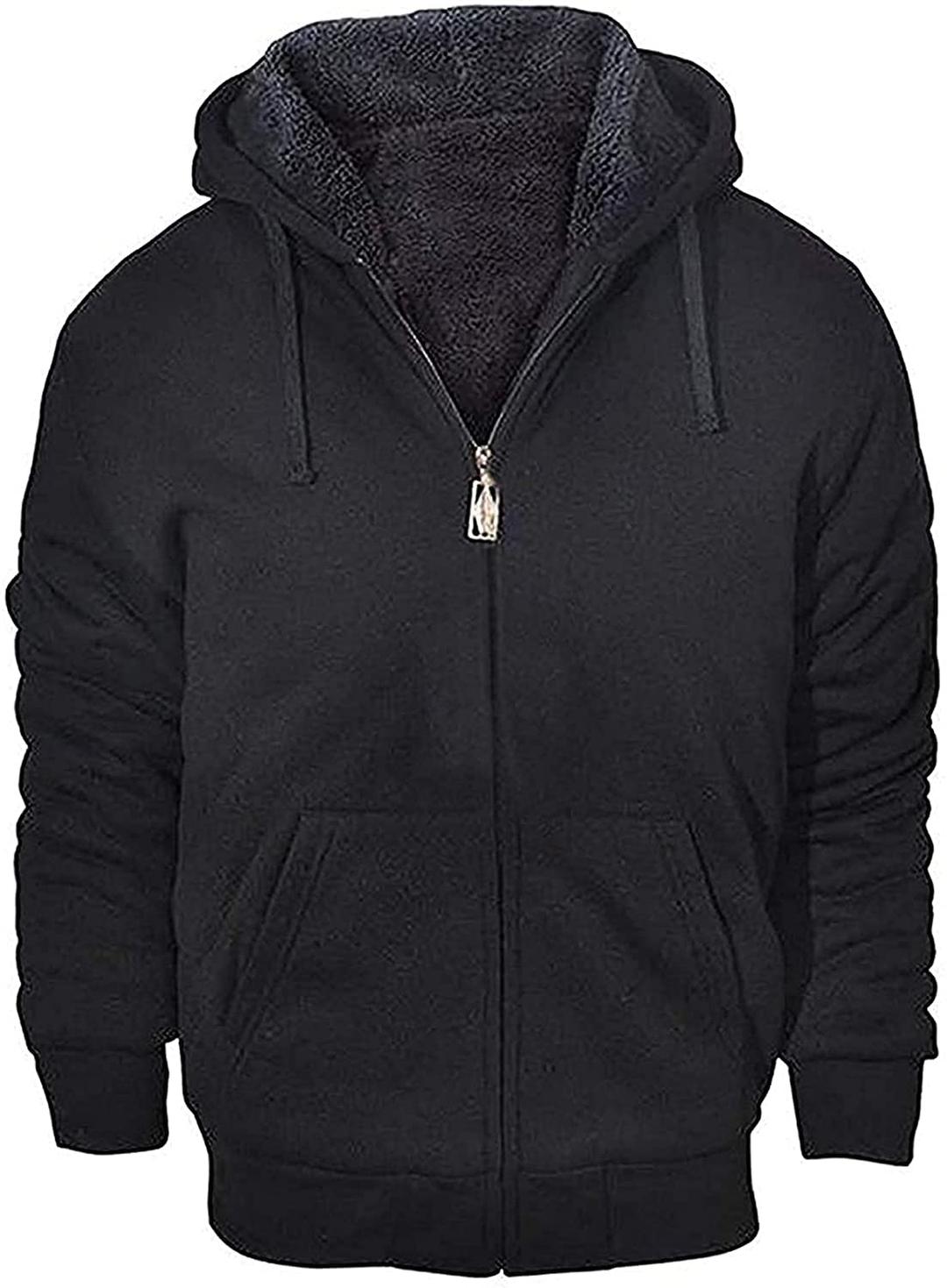 GEEK LIGHTINGHoodies for Men Heavyweight Fleece Sweatshirt - Full Zip Up Thick Sherpa Lined