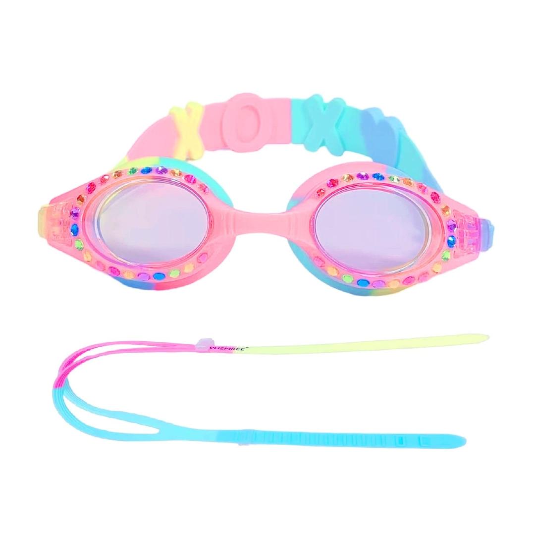 Girls Swimming Goggles Ages 4-12 - No Leak, Anti-Fog, UV Protection, Easy to Adjust, Non Slip - with Travel Case