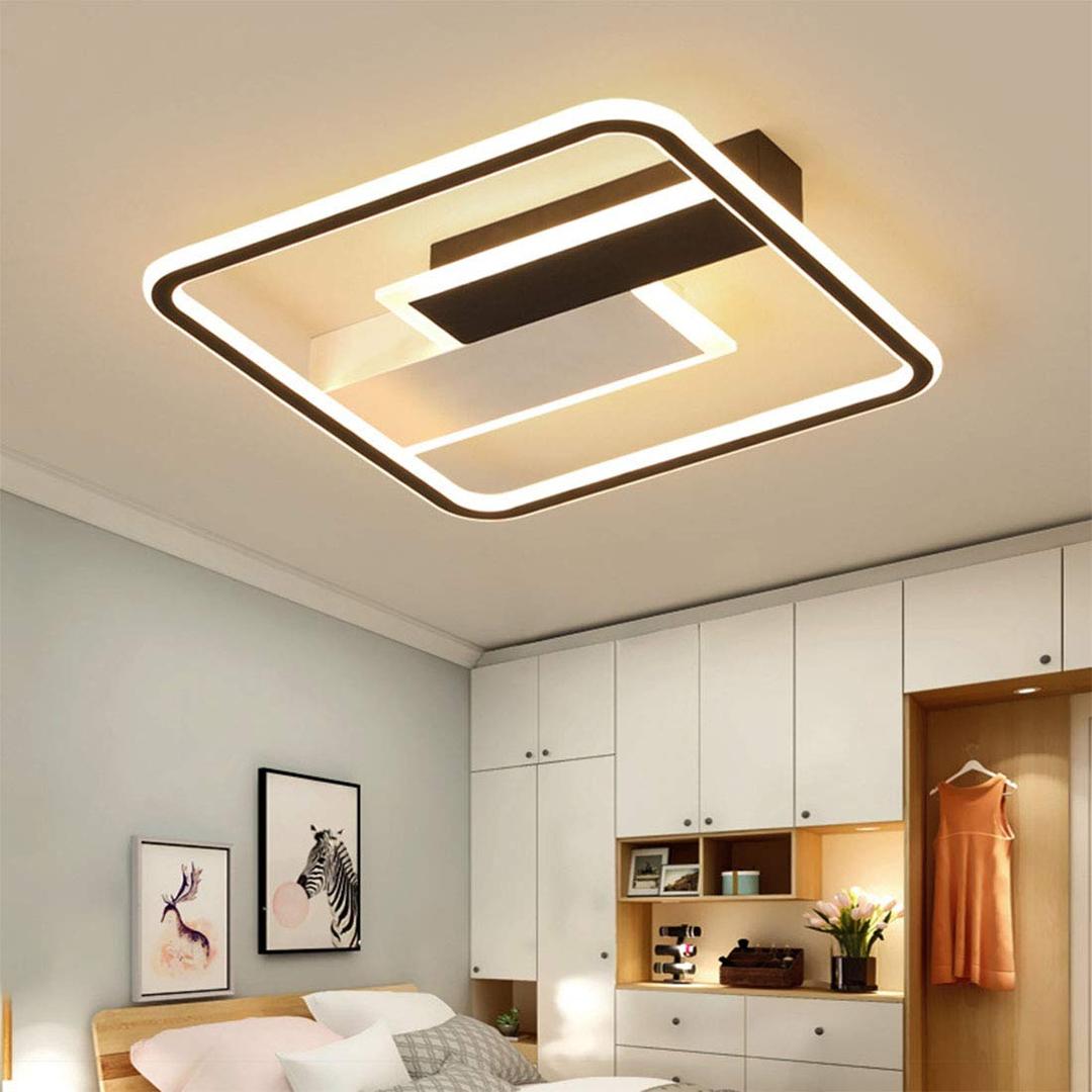 YEALEO Ceiling Light, Dimmable Ceiling Light 60W with Remote Control, 2700K - 6500K Modern Square LED Light for Living Room, Bedroom, Kitchen