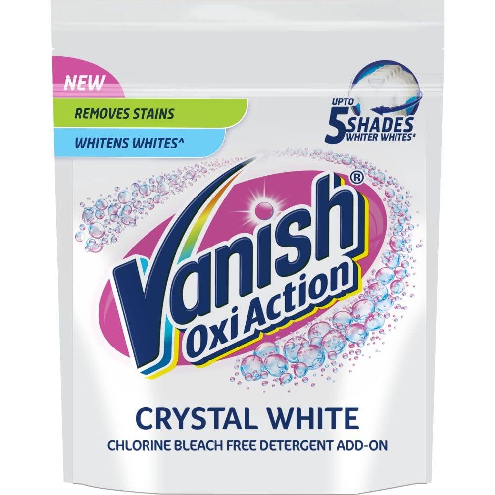 Vanish Crystal White 400 gm, Fabric Whitener | Detergent Add-On Powder | Whites like new | Stain Remover | Chlorine Bleach Free | Suitable with all Washing Detergent Powders and Liquids