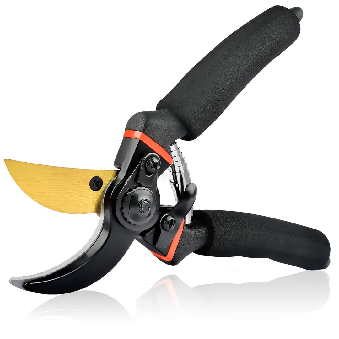 MAKINGTEC Pruning Shears for Gardening, Professional Bypass Pruning Shears and Micro-tip Garden Scissors, Sharp Stainless Steel Blade, Garden Clippers for Rose, Plant, Tree, Garden Fift