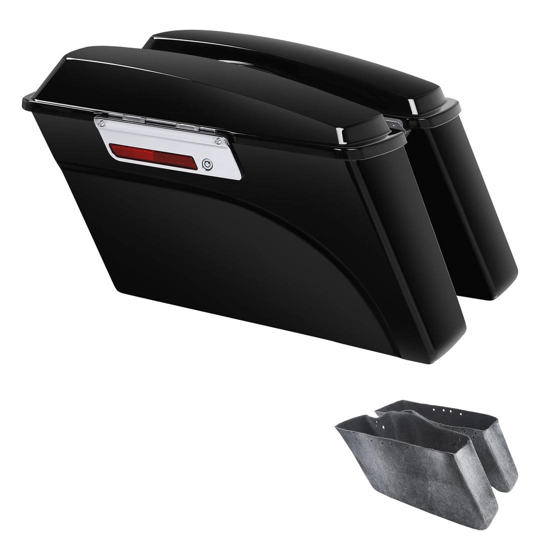 XFMT Motorcycle Saddlebags Vivid Black Hard Saddle Bags Trunk For Harley Touring Road King Street Glide Road Glide Electra Glide Ultra Classic 1994-2013