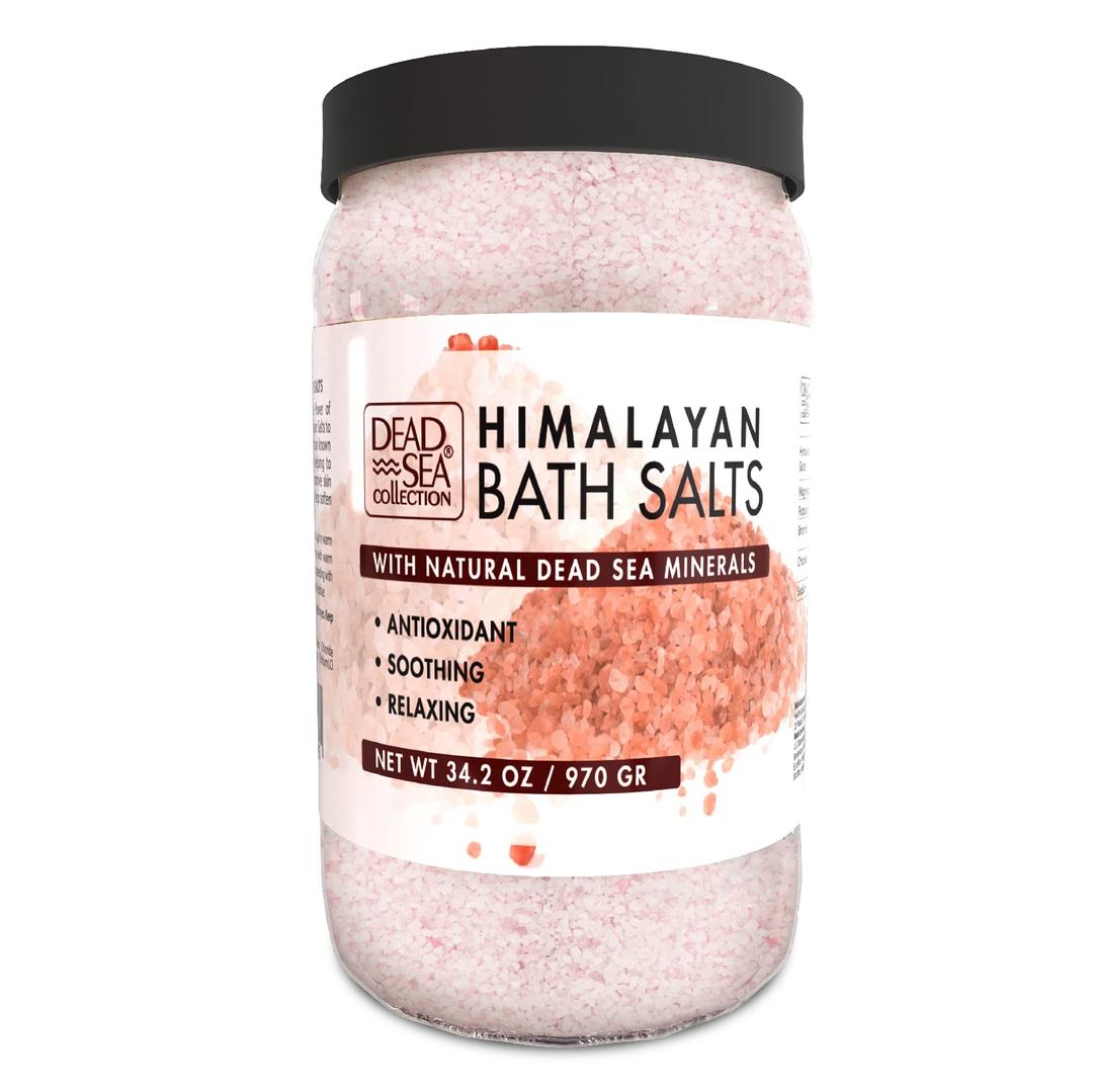 Dead Sea CollectionHimalayan Bath Salts – Pure Dead Sea Minerals and Himalayan Pink Salt - Nourishing Soothing and Relaxing Skin and Muscle – 34.2 Oz