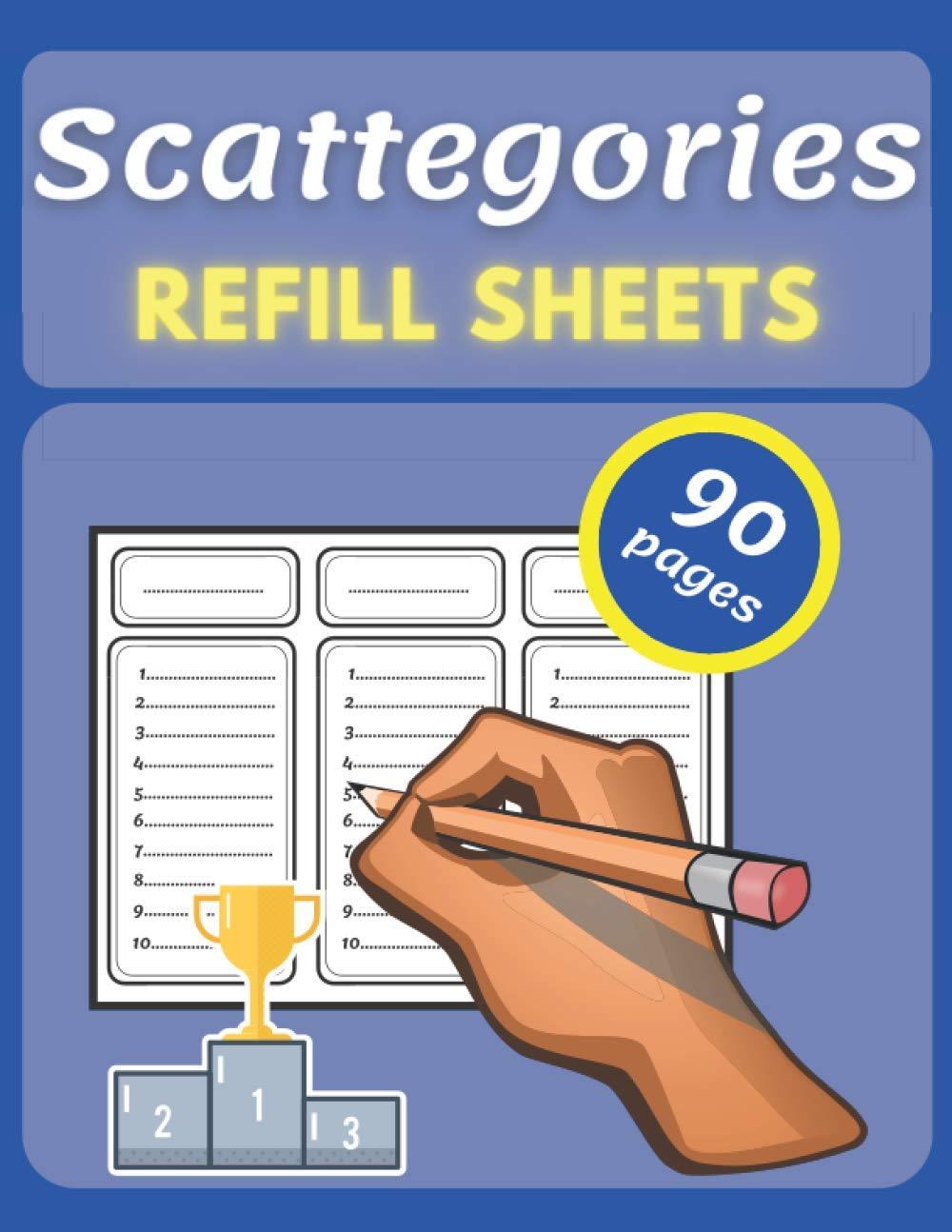 Scattegories Refill sheets: 90 score playing sheets | record keeper book