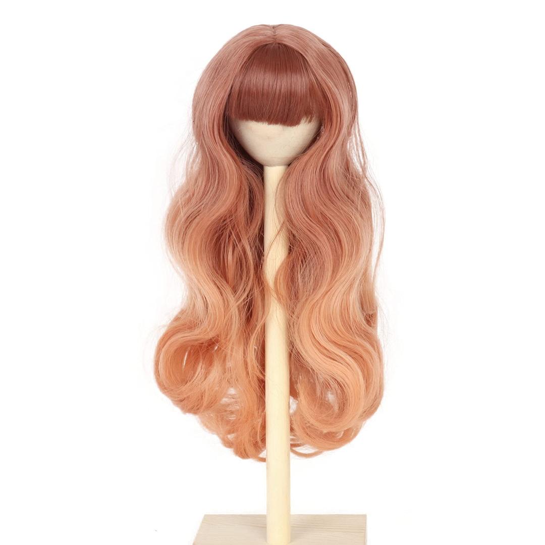 miss u hair 7-8 Inch 1/4 BJD Wig Doll Wig Long Wavy MSD DOD Pullip Dollfie Doll Wig DIY Handmade Accessories (Wavy Brown, 1/4)