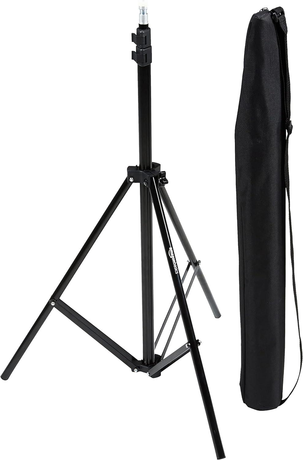 Amazon Basics Aluminum Light Photography Tripod Stand with Case - 2.8 - 6.7 Feet, Black