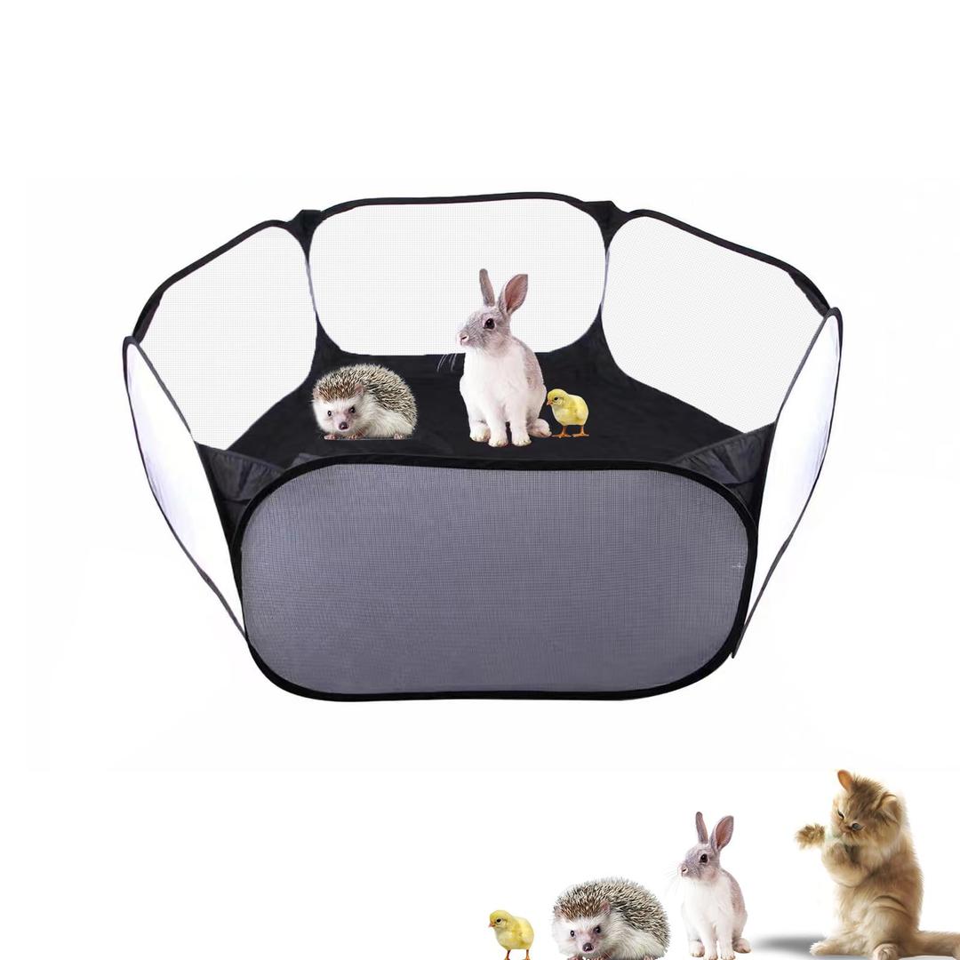 Small Animals Playpen, Portable Pop-up Open Interactive Pet Tent, Indoor Outdoor Fence for Rabbits, Guinea Pig, Hamster, Chinchillas, Kittens, Puppies