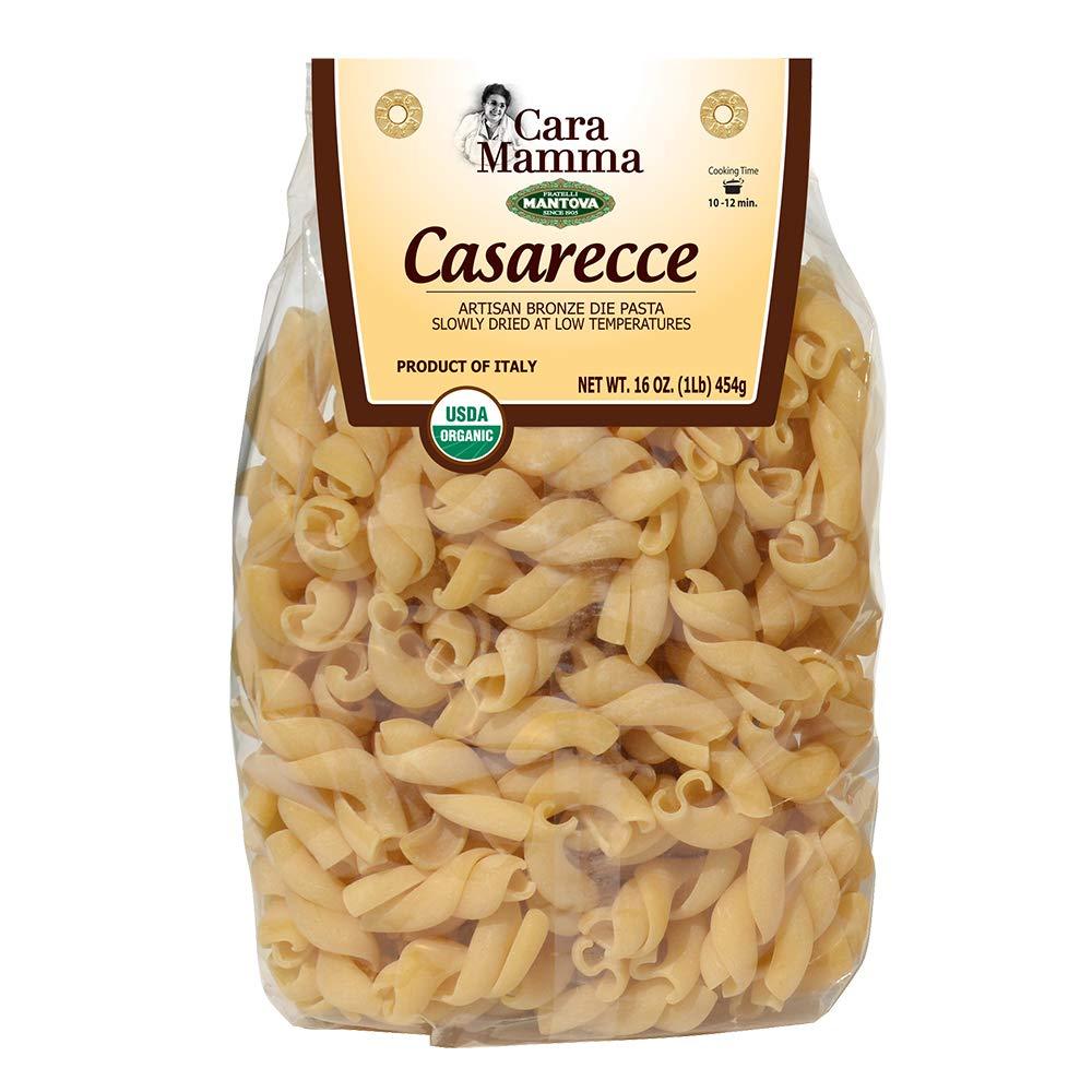 Mantova Organic Italian Specialty Pasta, Caserecce (2 packs of 1 lb. each) - Artisan Pasta, Non-GMO, Vegan, Kosher Certified, and Imported From Italy, Premium Quality