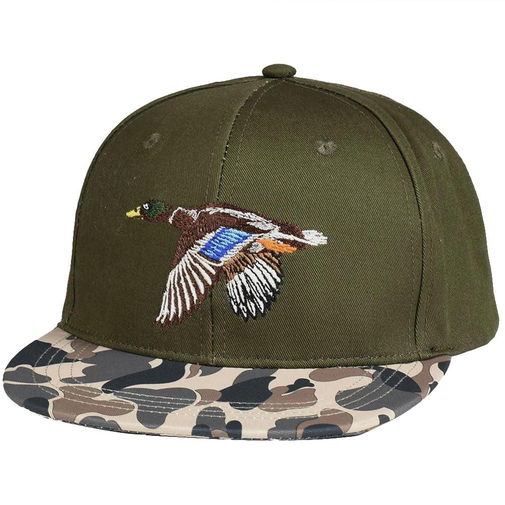 EDTREK Performance Outdoorsman Snapback Truck Hat with Flat Brim - Unique Animal Embroidery