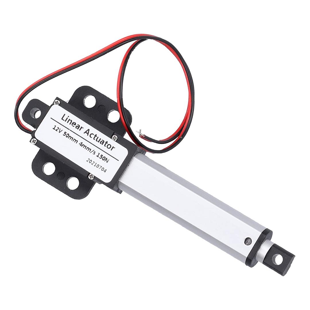 Jeankak Electric Micro Linear Actuator, 50mm 12v DC Low Noise Electric Linear Actuator with Internal Limit Switch, Mini Linear Actuator Motor for Automotive Industry(50N)