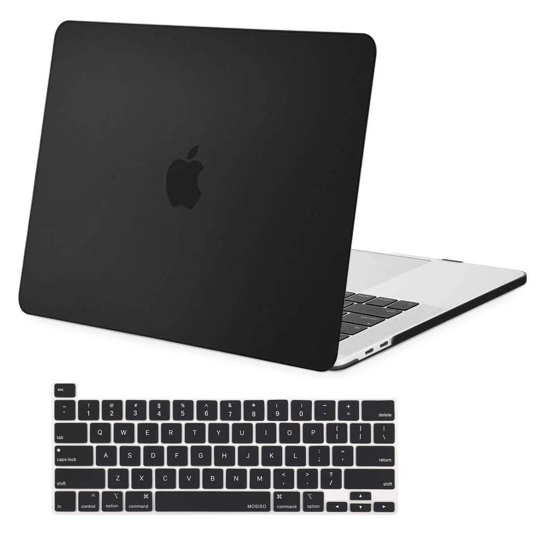 MOSISOCompatible with MacBook Pro 16 inch Case 2020 2019 Release A2141 with Touch Bar Touch ID, Ultra Slim Protective Plastic Hard Shell Case & Keyboard Cover Skin, Black