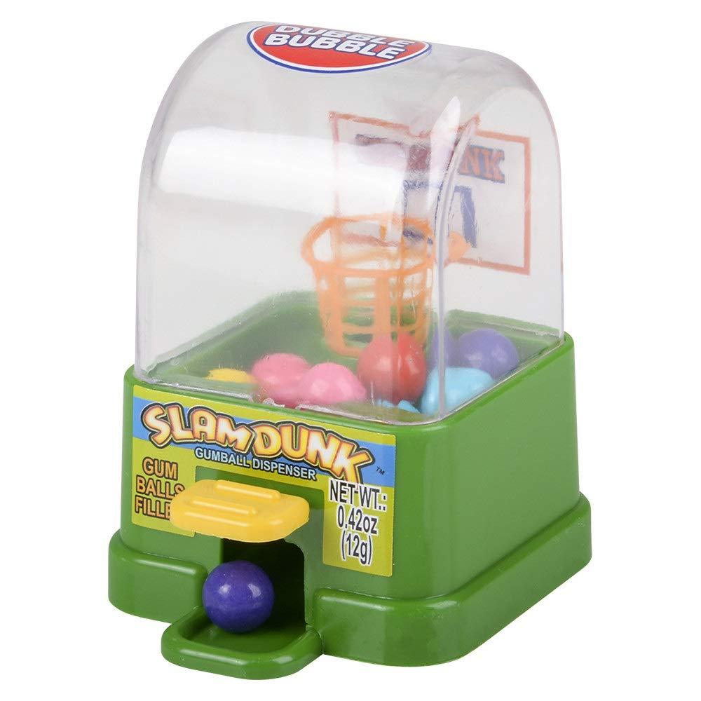 GREEN - 4" Slam Dunk Kids Game Gumball Machine Dispenser (Original Gumballs Included) (GREEN)